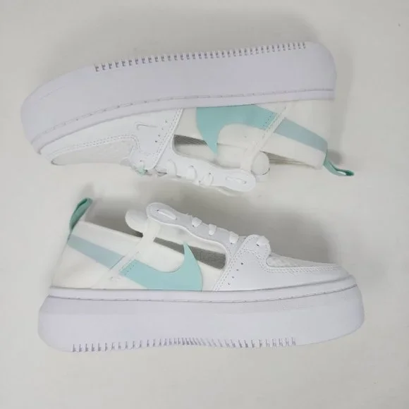 Nike Court Vision Womens 8 White Green Alta TXT Basketball Running Sneakers